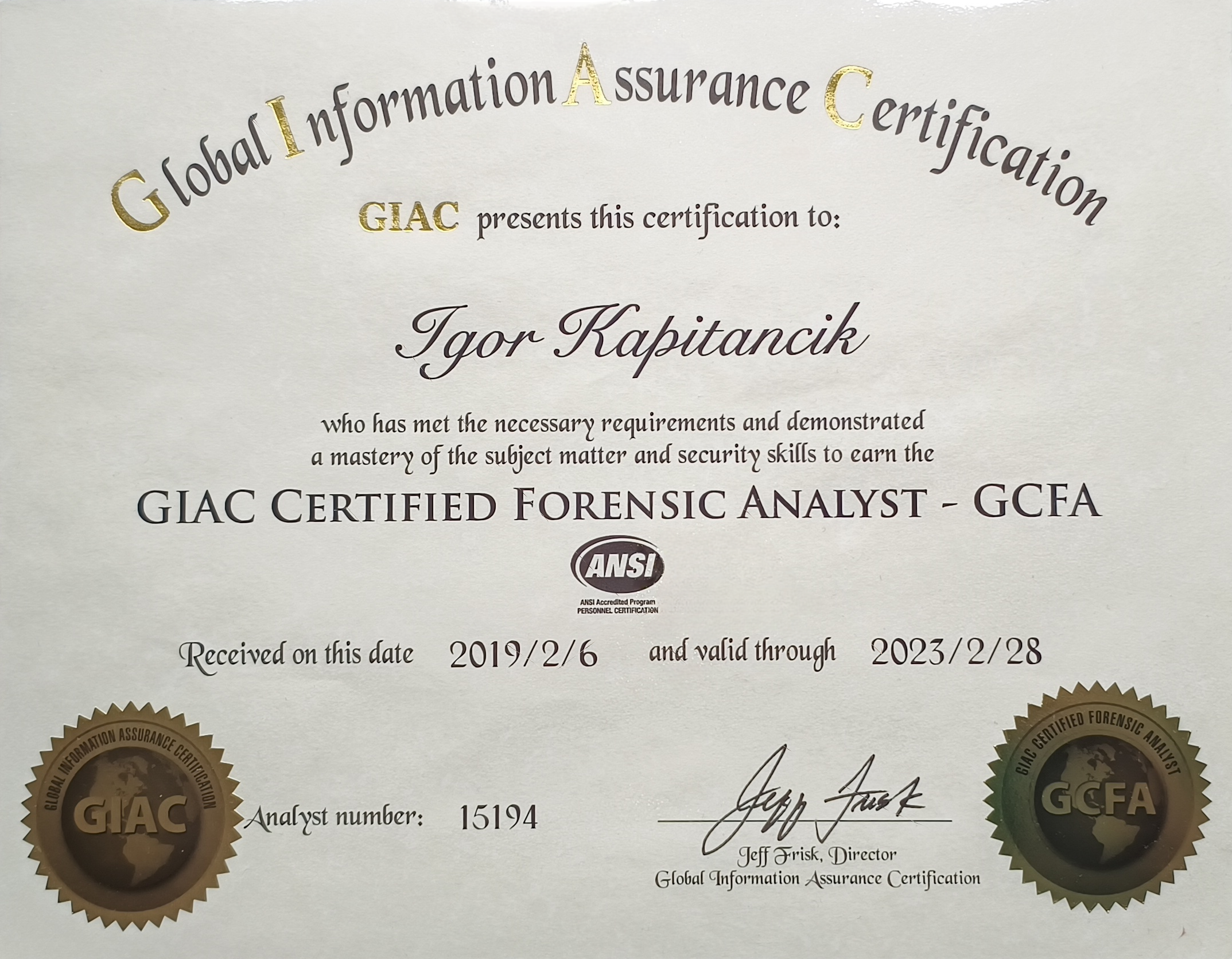 GCFA 2019